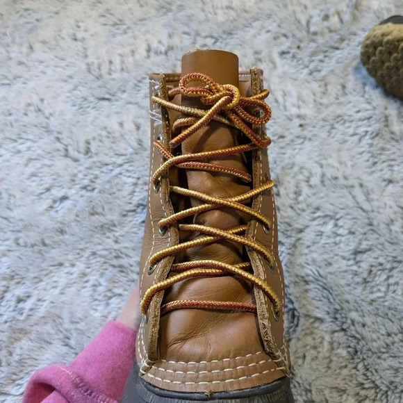 LL Bean Duck Boots 8" Brown Size 6 B M Unlined Winter Waterproof Water Snow - Picture 3 of 12